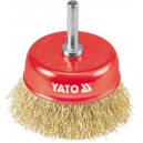 Drátěný kartáč čelní s nástavcem do vrtačky 75 mm pomosazený drát_1