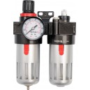 Regulátor tlaku vzduchu 1/4", max. 0,93MPa, s filtrem (90ccm) a přimazáváním (60ccm)_1