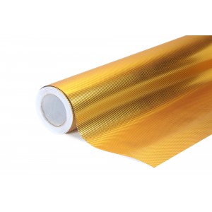 4D Karbonová chromovaná zlatá polepová fólie 150x100cm - interiér/exteriér